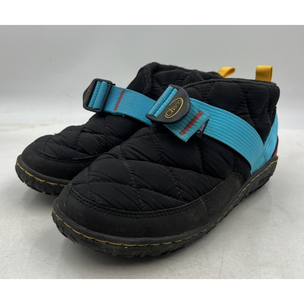 Chaco Ramble Puff Shoes Women's Sz 7 Mid Black Quilted Fleece Lined Slipper Boot